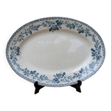 Old oval ironstone serving dish from Debray, Guadeloupe service