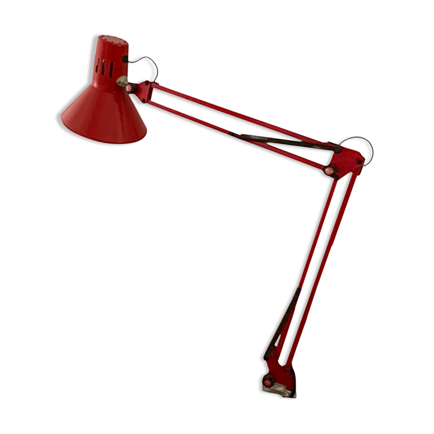 Vintage brick red architect lamp