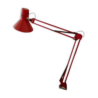 Lampe d’architecte vintage rouge brique