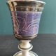 Set of 2 large ceramic glasses in blue and silver