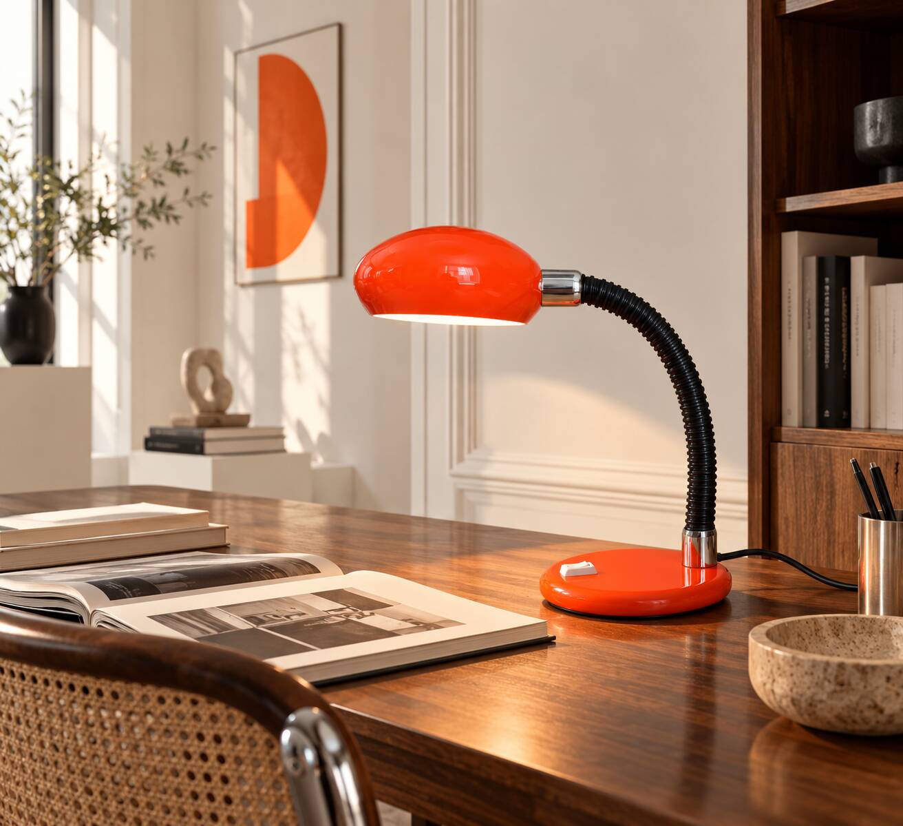 Space Age orange desk lamp – 1970s