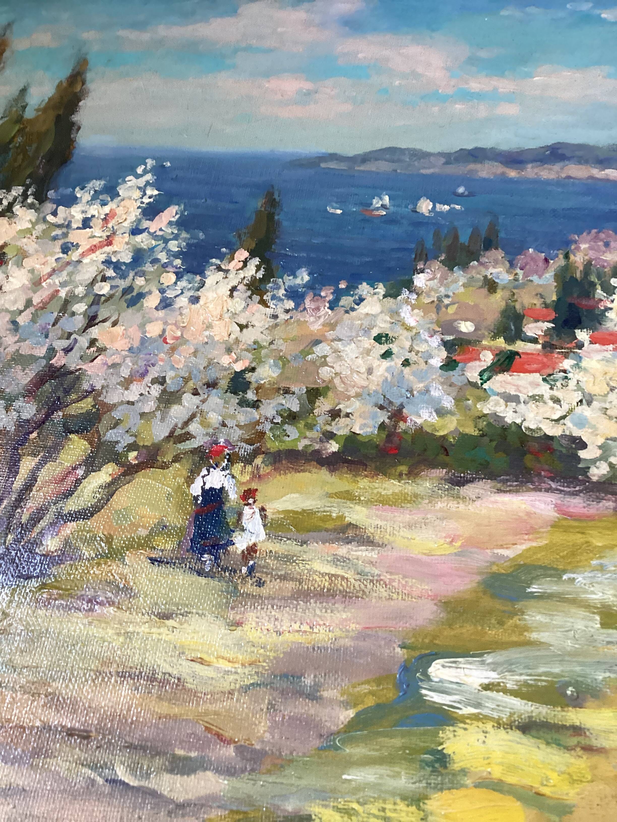 Signed painting Oil on canvas dimensions: height - 52 cm - length - 68 cm