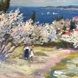 Signed painting Oil on canvas dimensions: height - 52 cm - length - 68 cm