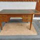 solid wood desk, leather top and extension