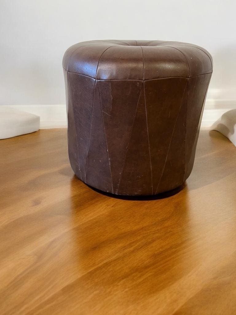 Vintage brown pouf from the 70s