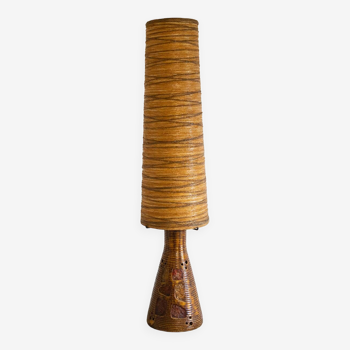 Large Accolay potter floor lamp in ceramic and resin circa 1960