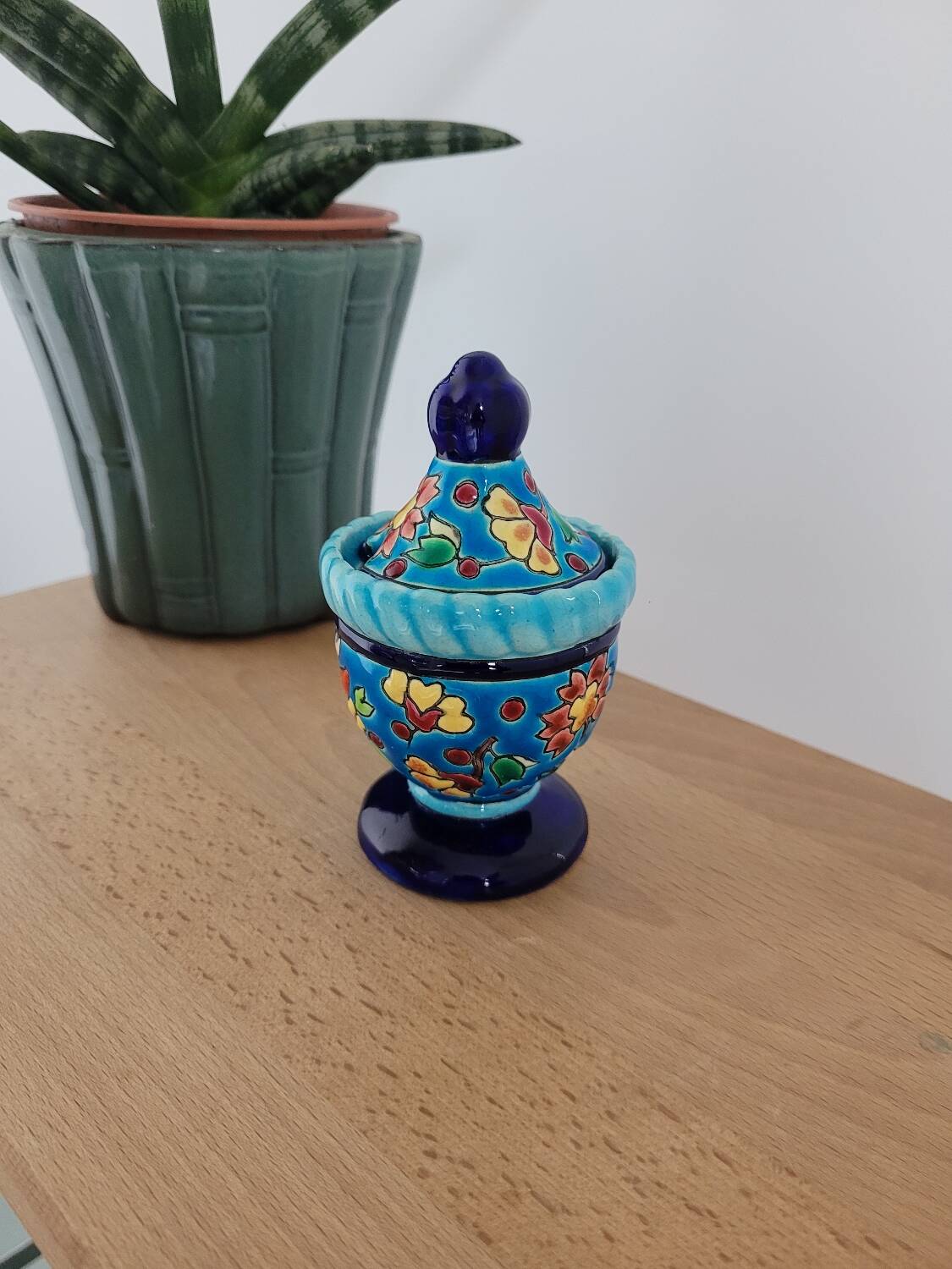 Small round pot / mustard pot Longwy