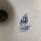 Old opaque porcelain compote bowl from Gien Terre de Fer, Etruscan Model