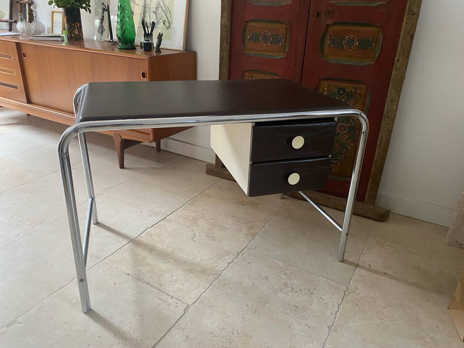 Tubular desk from the 70s/80s