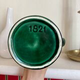 Vallauris candle holder in green ceramic