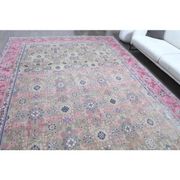 1970s Vintage Persian Handmade Wool Cotton Light Tan Area Rug 285x387