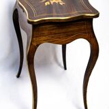 Napoleon III style floral marquetry work table / hairdresser's table.