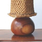 Solid wood lamp with rope shade