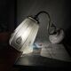 Vintage brass wall light with Art Nouveau tulip shade.