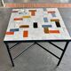 Square coffee table in multicoloured zellige, handcrafted in Morocco.