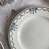 6 antique earthenware dessert plates from Saint Amand.