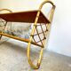 Wall shelf in wood and rattan, 1960s
