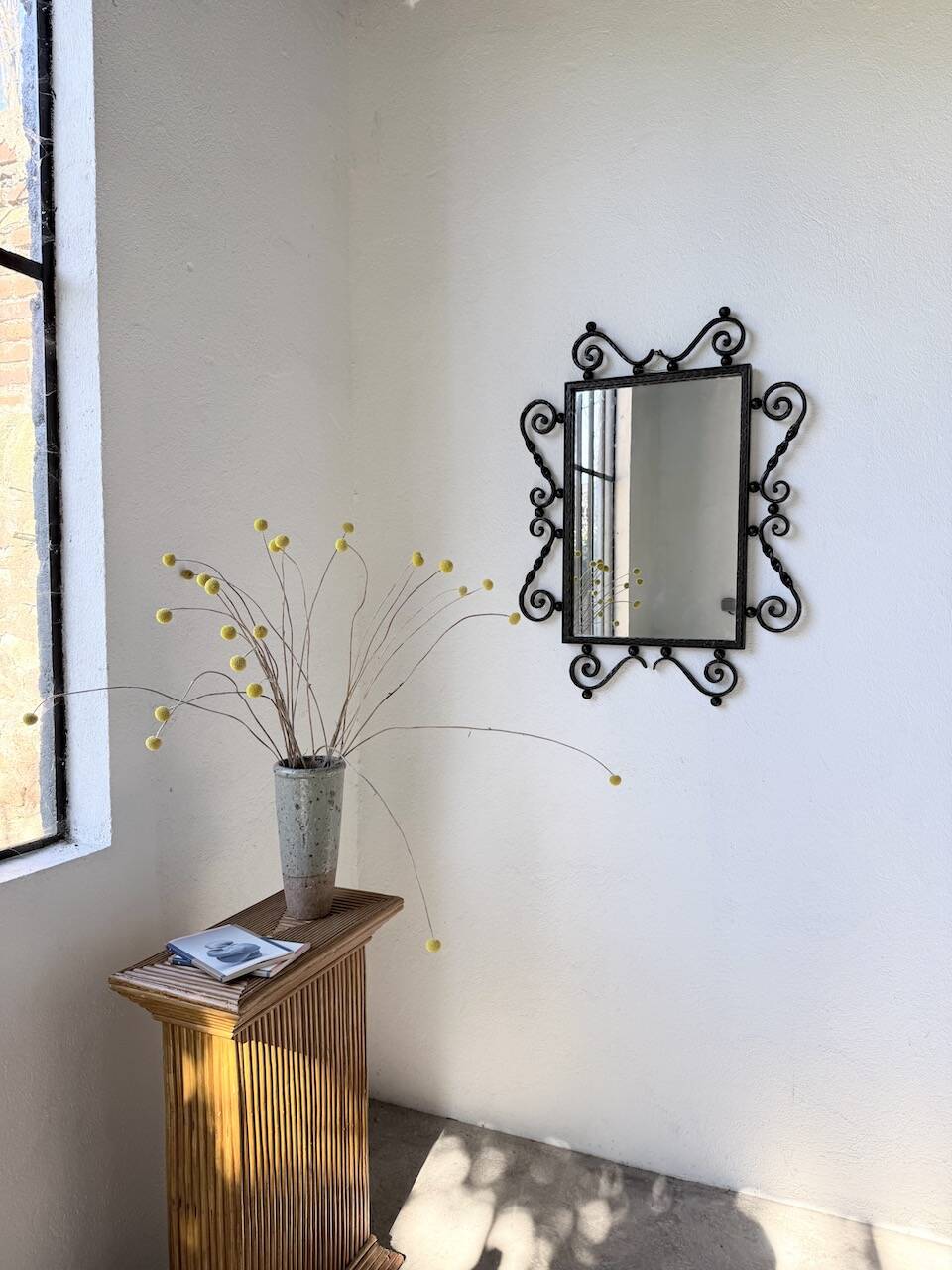 Brutalist wrought iron mirror 1940