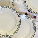 Lot de 6 assiettes dessert faïence ancienne Saint Amandinoise vintage