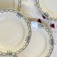 Set of 6 vintage Saint Amandinoise earthenware dessert plates