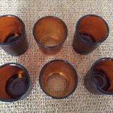 6 amber glasses
