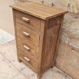 Old bedside table with 4 drawers in Burmese teak