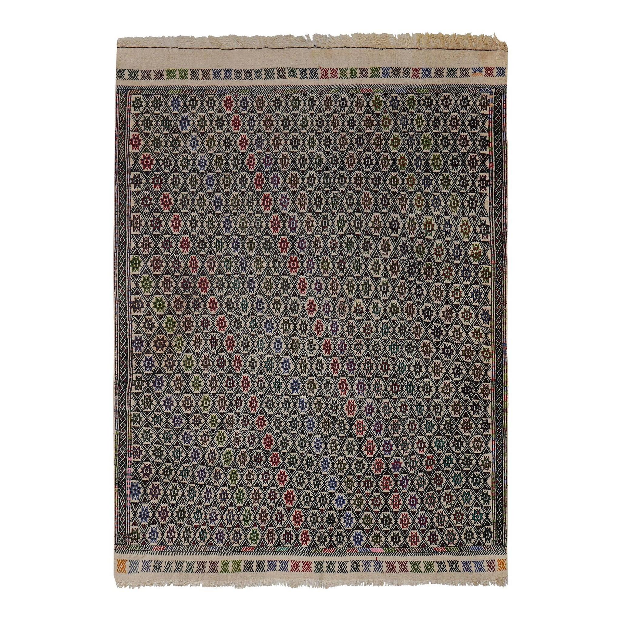 Kilim turc vintage tissé main 147x211 cm