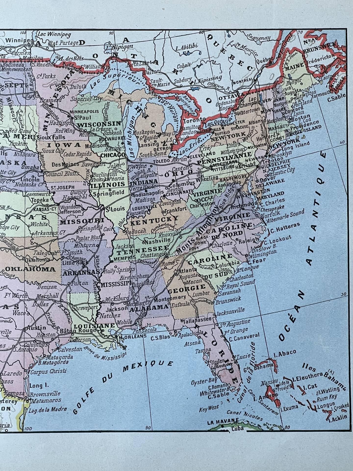 Map of the United States - 20x29cm 1922