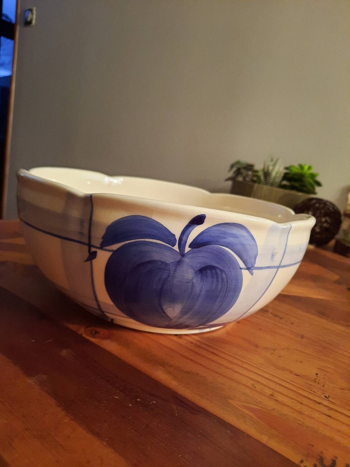 Vintage white and blue ceramic dinnerware set