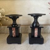 Old pair of marble vase bookends.