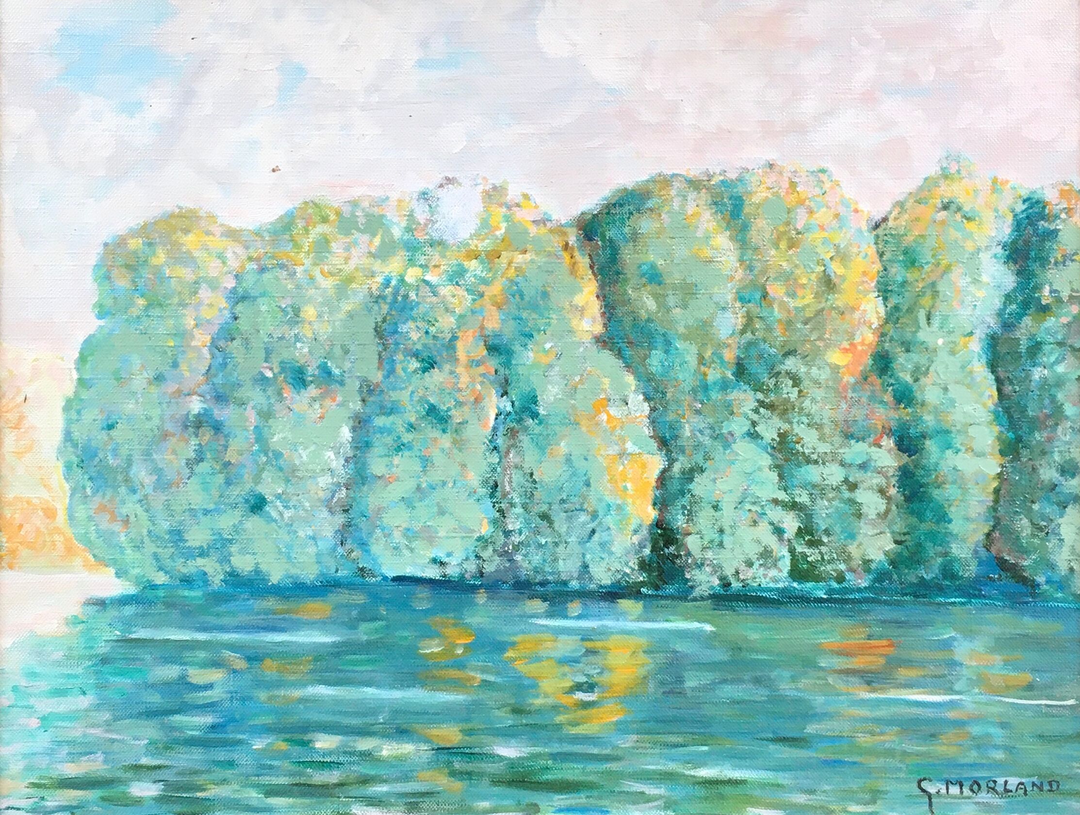 Painting of the Seine in the sun