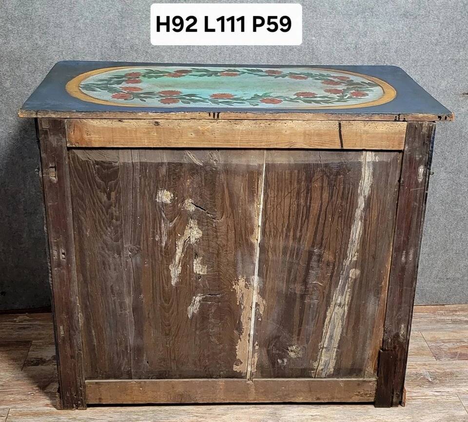 Italian chest of drawers from the Lombardy region in lacquered and painted wood circa 1850