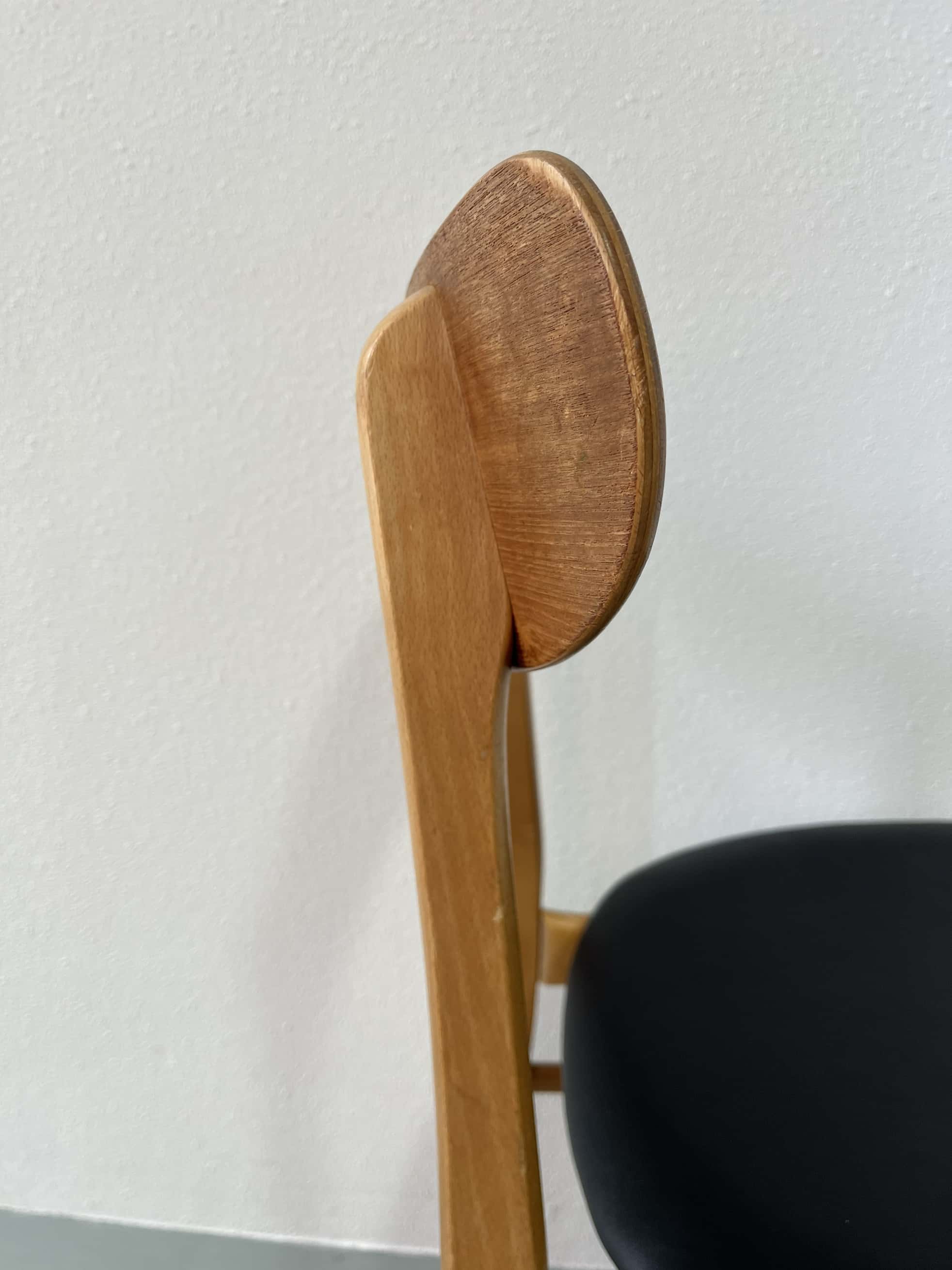 Danish design chairs in teak & skai 1960