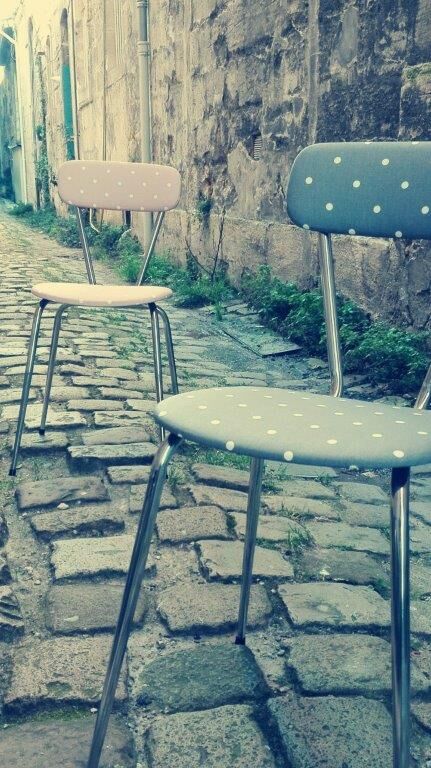 Set of four vintage chairs from the 1960s.