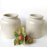 2 pots of varnished sandstone Lab Lagny