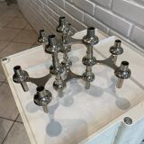 Lot de 5 bougeoirs modulables variante nagel bmf vintage 1970