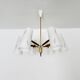 Brass and Walnut Chandelier by Rupert Nikoll