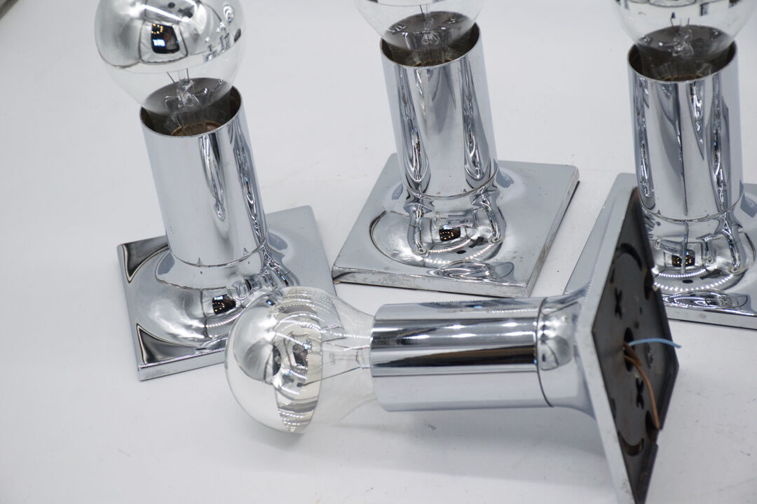 Set of six wall lamps space age design 1970