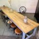 Table d’atelier patinée