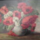 Still life 1950s Bouquet poppies in vase
