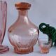 Carafe verre rose style art déco 14 cm