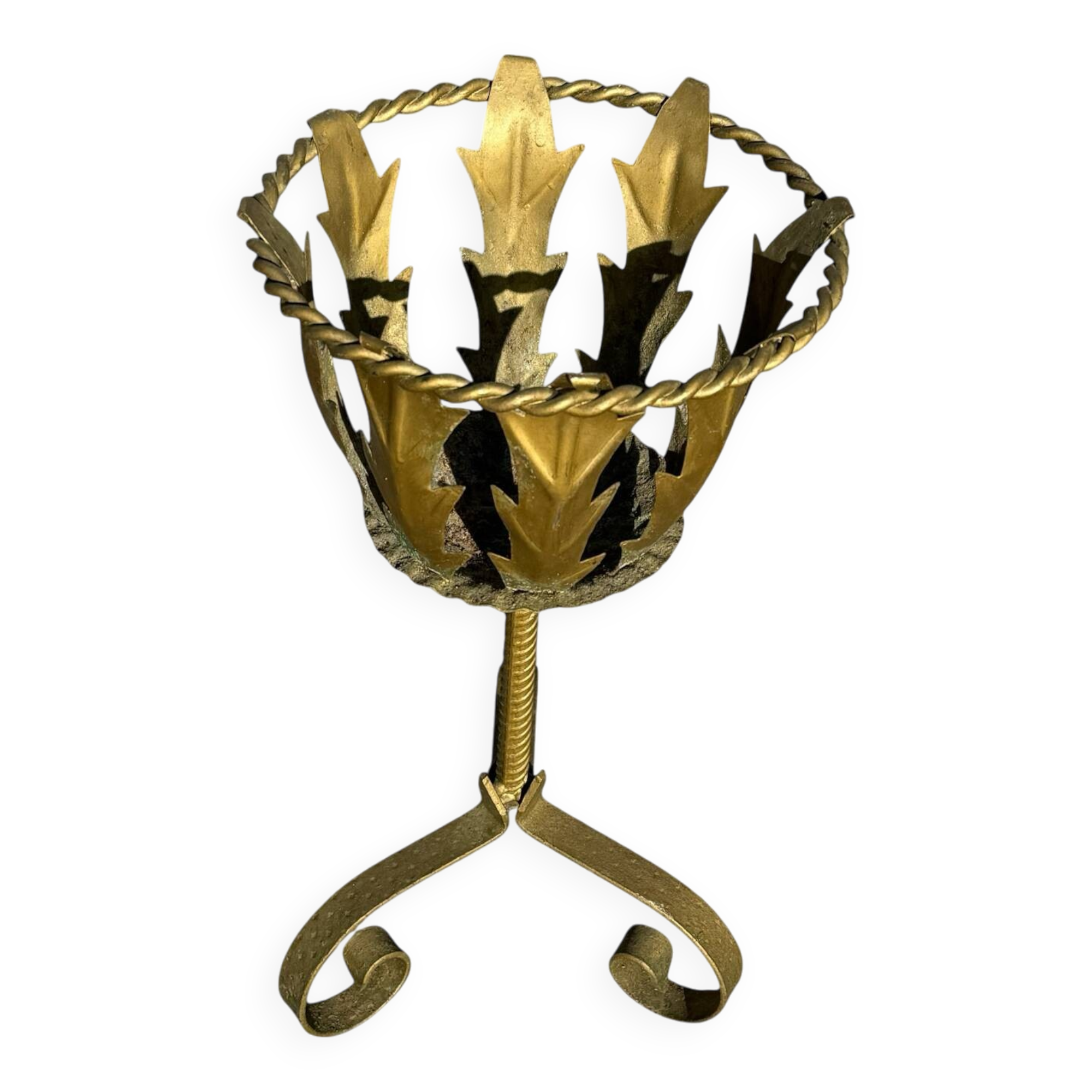 Wrought iron flower holder from the 50s