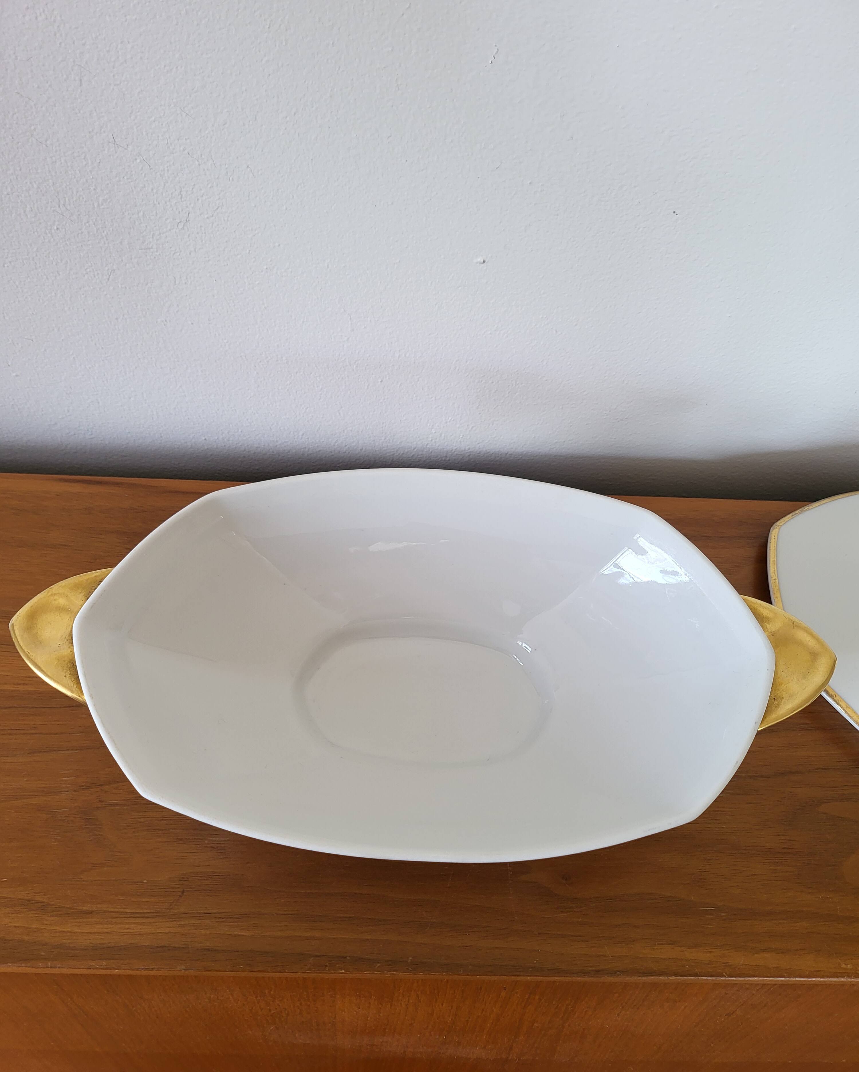 Vegetable dish in Limoges porcelain by Jean Boyer