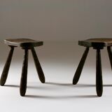 Tabourets tripodes français, 1930s, set de 2