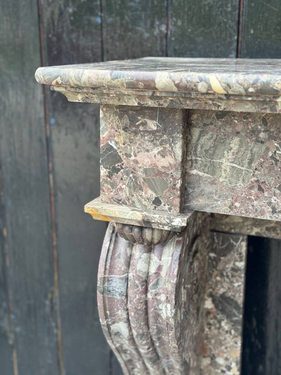 Charles X fireplace in Waulsort marble, early 19th century