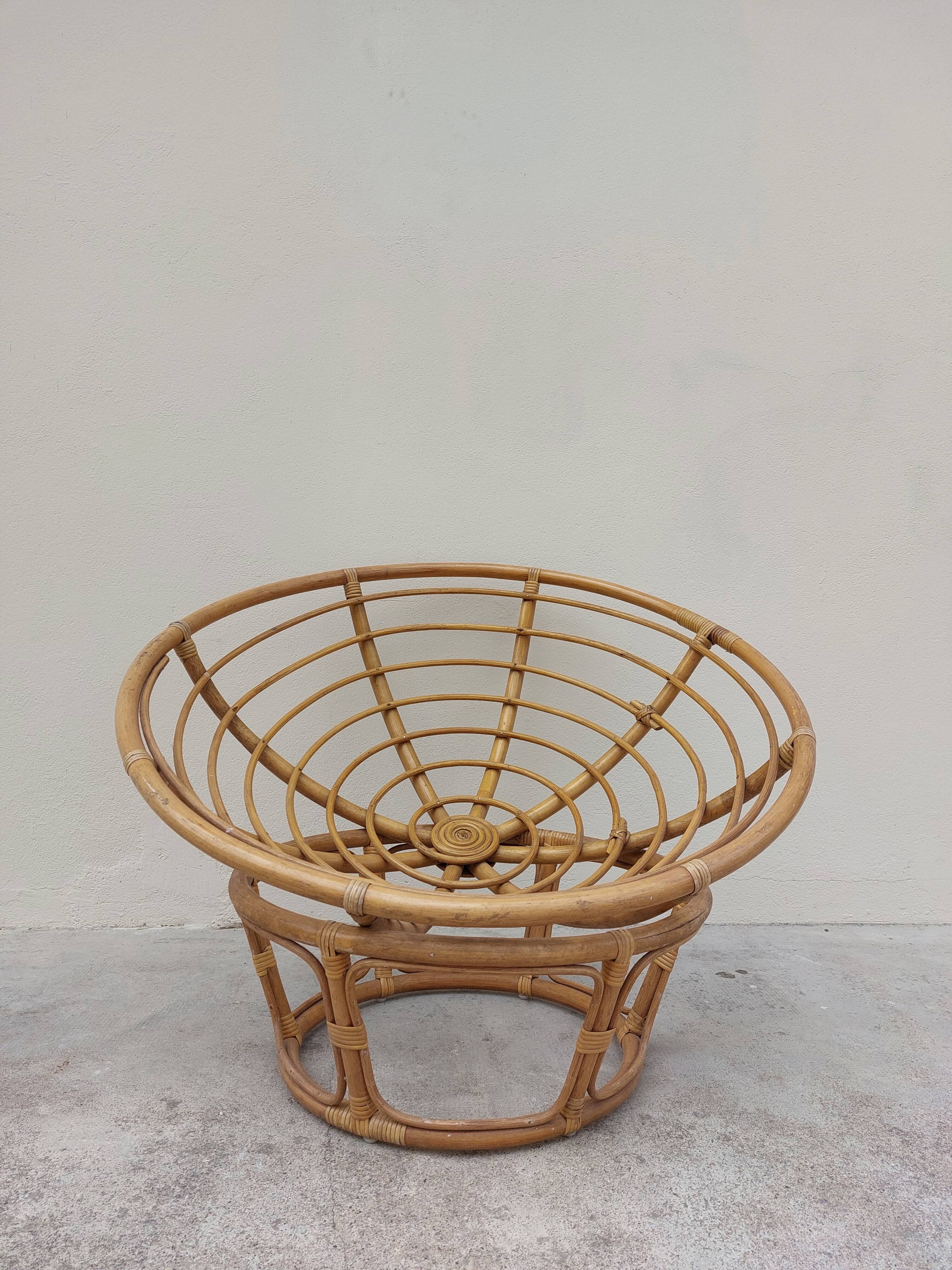 Loveuse vintage rattan armchair 1950