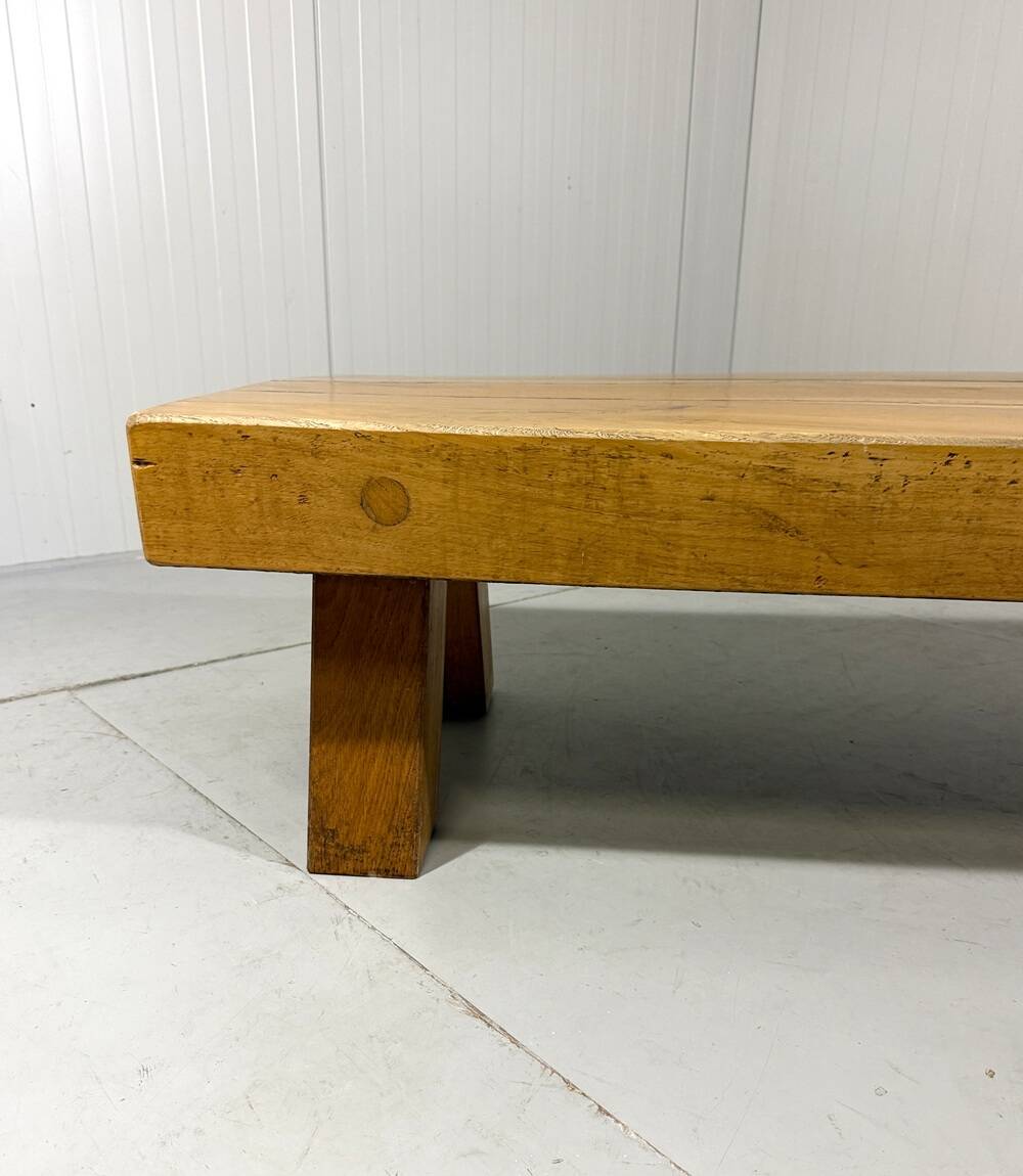 Brutalist sturdy hardwood coffee table 1960’s