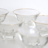 Set of 5 champagne glasses without foot, bistro style