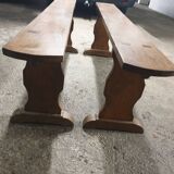 2 solid oak farm benches