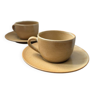 Set of 2 stoneware cups from France